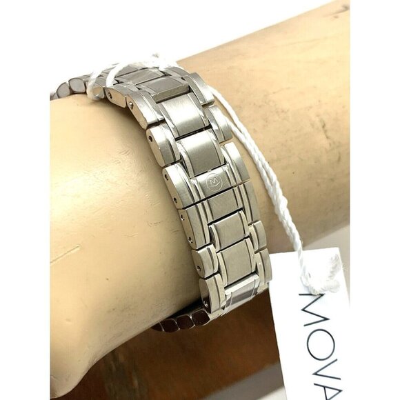 Movado Womens Watch 0607280 Stiri Swiss Quartz Black Dial Silver Stainle…